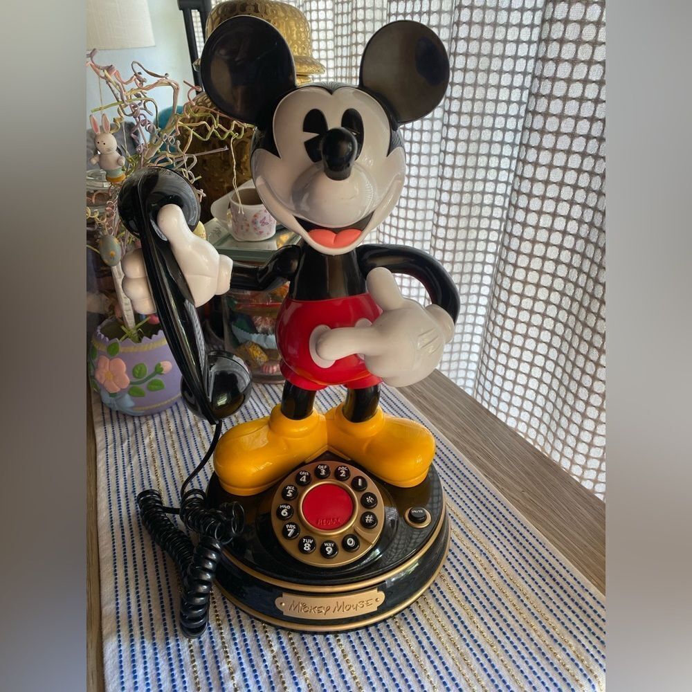 Telemania Mickey Mouse 2 Multicolor Animated Talking Rotary Landline Telephone